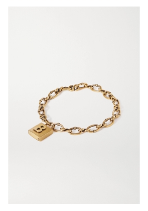 Balenciaga - Lock Embossed Gold-tone Necklace - One size