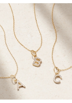 Mateo - Initial 14-karat Gold Diamond Necklace - A,B,C,D,E,F,G,H,I,J,K,L,M,N,O,P,Q,R,S,T,V