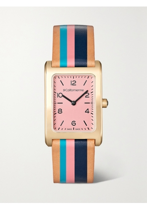 LA CALIFORNIENNE - Daybreak 24mm Gold-plated Striped Leather Watch - One size