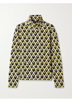 Moncler Genius - + 3 Moncler Grenoble Ciclista Jacquard-knit Turleneck Top - Yellow - x small,small,medium,large
