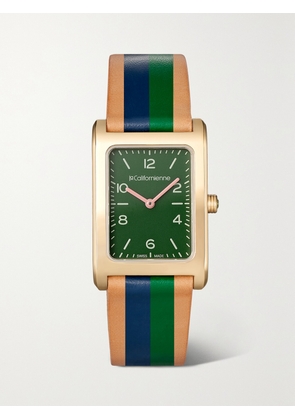 LA CALIFORNIENNE - Daybreak 24mm Gold-plated Striped Leather Watch - One size