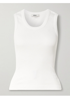 AGOLDE - Poppy Ribbed Stretch Organic Cotton And Lyocell-blend Jersey Tank - White - x small,small,medium,large,x large