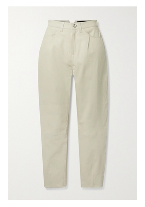 SPRWMN - Leather Tapered Pants - Cream - x small,small,medium,large