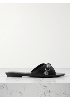 Balenciaga - Cagole Embellished Textured-leather Sandals - Black - IT35,IT36,IT37,IT38,IT39,IT40,IT41