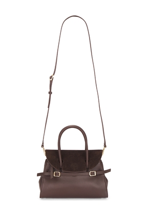 SIMKHAI Small River Top Handle Bag in Brown.