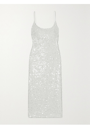 Galvan - Mykonos Sequined Metallic Tulle Midi Dress - White - FR 34,FR 36,FR 38,FR 40,FR 42,FR 44