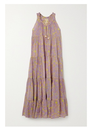YVONNE S - Hippy Tiered Printed Cotton-voile Maxi Dress - Purple - x small,small,medium,large