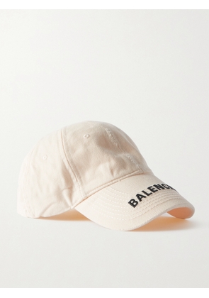 Balenciaga - Logo-embroidered Distressed Cotton-twill Baseball Cap - White - S,L
