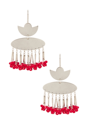 Isabel Marant Nora Fringe Earrings in Metallic Silver.