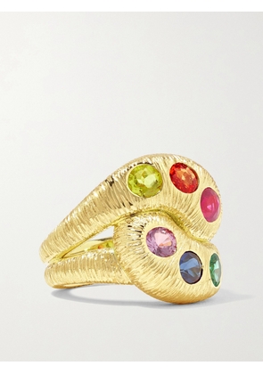 Brent Neale - Textured Knot 18-karat Gold Sapphire Ring - 3,4,5,6