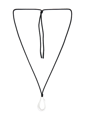 Jenny Bird Egret Rope Necklace in Metallic Silver.