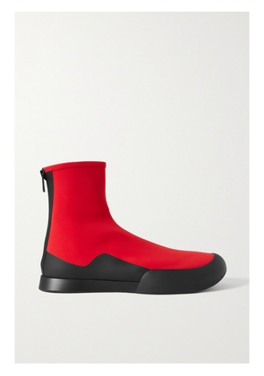 The Row - Rubber-trimmed Scuba Ankle Boot - Red - IT35,IT36,IT36.5,IT37,IT37.5,IT38,IT38.5,IT39,IT39.5,IT40,IT40.5,IT41,IT41.5,IT42