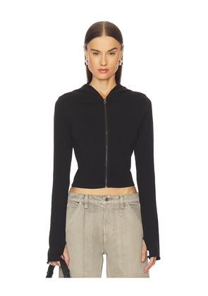GRLFRND Shrunken Zip Hoodie in Black. Size L. Also in S, XXS, XS, M, XL.