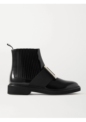 Roger Vivier - Viv Ranger Embellished Patent-leather Chelsea Boots - Black - IT34,IT34.5,IT35,IT35.5,IT36,IT36.5,IT37,IT37.5,IT38,IT38.5,IT39,IT39.5,IT40,IT40.5,IT41,IT41.5,IT42