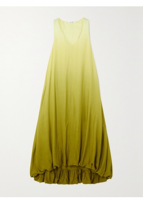 The Row - Copo Gathered Ombré Voile Maxi Dress - Yellow - x small,small,medium,large