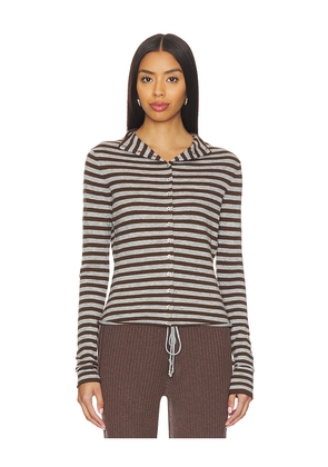 Frankies Bikinis Leo Knit Cardigan in Grey. Size L. Also in M.