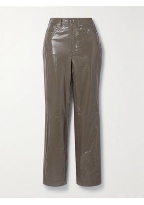 REMAIN BIRGER CHRISTENSEN - Lynn Leather Straight-leg Pants - Gray - DK32,DK34,DK36,DK38,DK40,DK42