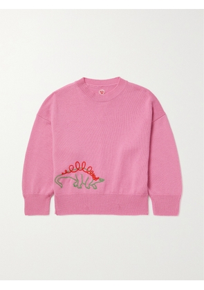 THE ROW KIDS - Dino Embroidered Cashmere Sweater - Pink - 2 years,8 years,6 years,4 years,10 years