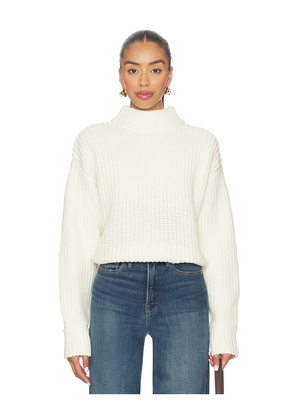 Good American Chunky Knit Mock Neck Sweater in Ivory. Size L. Also in M, XL/1X, XXL/2X, XXXL/3X, XXXXL/4X.