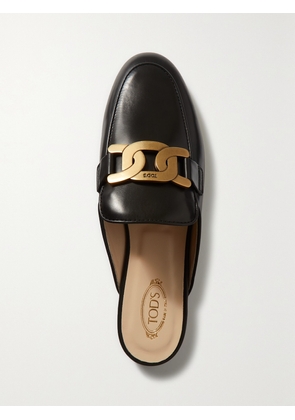 Tod's - Embellished Leather Slippers - Black - IT34,IT34.5,IT35,IT35.5,IT36,IT36.5,IT37,IT37.5,IT38,IT38.5,IT39,IT39.5,IT40,IT40.5,IT41,IT41.5,IT42