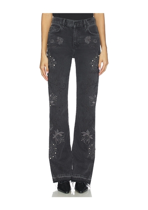 Free People Irie Embellished Wide Leg in Black. Size 24. Also in 25, 26, 27, 28, 29, 30, 32.