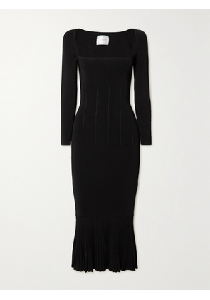 Galvan - Atalanta Ribbed-knit Midi Dress - Black - x small,small,medium,large,x large