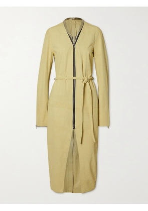 Rick Owens - Klaus Belted Distressed Leather Coat - Neutrals - IT38,IT40,IT42,IT44,IT46,IT48