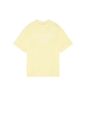 Fear of God ESSENTIALS 90S Fit T-Shirt in Yellow. Size L. Also in S, M, XL/1X, XXL/2X.