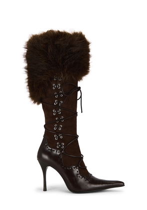 Jeffrey Campbell Verbier-F Boot in Chocolate. Size 10. Also in 6, 6.5, 7.5, 8, 9, 9.5.