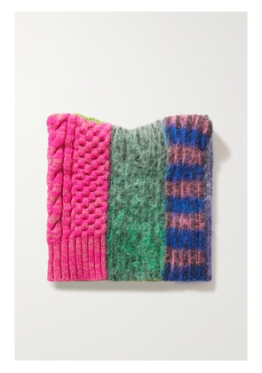 AGR - Color-block Brushed Wool-blend Beanie - Pink - One size