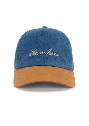Guess Jeans Blocking Baseball Hat in Blue.
