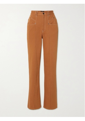 Isabel Marant - Lirokae Herringbone Cotton Slim-leg Pants - Red - FR 34,FR 36,FR 38,FR 40,FR 42,FR 44