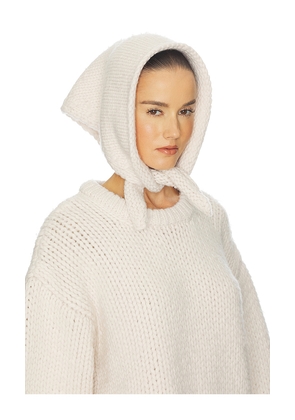 Helsa Kelcey Hand Knit Kerchief Scarf in Beige.