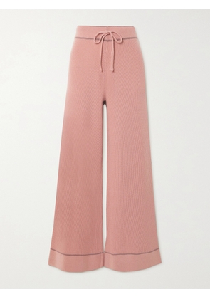 MADELEINE THOMPSON - Rose Ribbed Wool And Cashmere-blend Straight-leg Pants - Pink - small,medium,large,x large