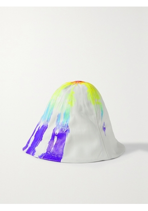 Conner Ives - Tie-dyed Leather Bucket Hat - White - One size