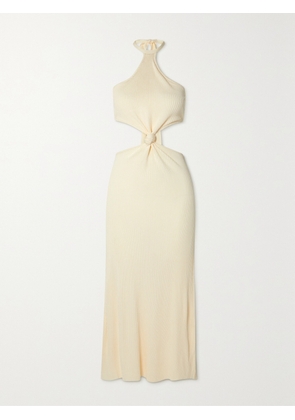Cult Gaia - Cameron Cutout Ribbed-knit Halterneck Midi Dress - White - x small,small,medium,large