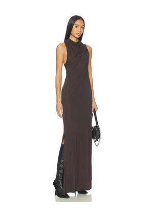 Helmut Lang Sleeveless Wind Maxi Dress in Brown. Size M. Also in XS, S, L.