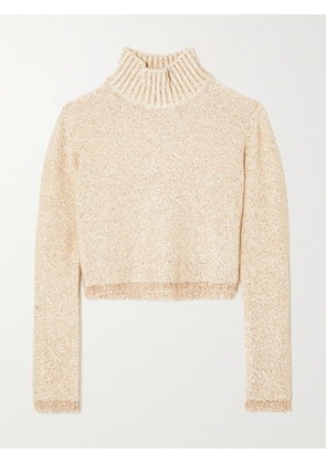 Altuzarra - Melitta Cropped Sequin-embellished Knitted Turtleneck Sweater - Ivory - x small,small,medium,large,x large