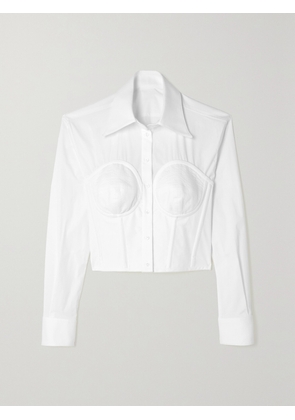 Dolce & Gabbana - Layered Cotton-blend Poplin And Piqué Shirt - White - IT36,IT38,IT40,IT42,IT44,IT46,IT48,IT50
