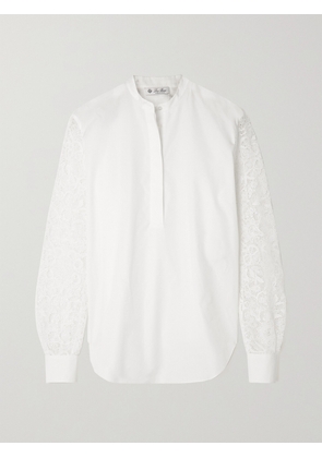 Loro Piana - Ide Cotton-poplin And Guipure Lace Shirt - White - IT36,IT38,IT40,IT42,IT44,IT46,IT48,IT50,IT52