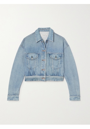 RAG & BONE - Miramar Cropped Loopback Cotton-terry Jacket - Blue - x small,small,medium,large