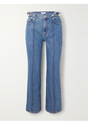 JW Anderson - Chain-embellished Cropped High-rise Straight-leg Jeans - Blue - UK 4,UK 6,UK 8,UK 10,UK 12,UK 14