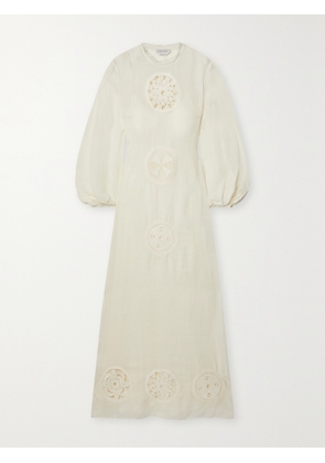 Gabriela Hearst - Alex Crochet-trimmed Linen And Silk-blend Gauze Maxi Dress - Ivory - IT36,IT38,IT40,IT42,IT44,IT46,IT48