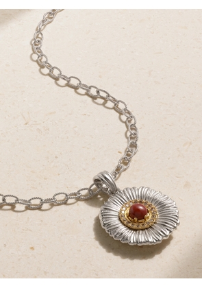 Buccellati - Blossom Sterling Silver And Gold-plated, Jasper And Diamond Necklace - One size
