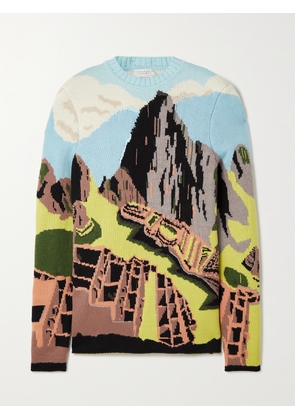 Gabriela Hearst - Ines Embroidered Cashmere-jacquard Sweater - Green - x small,small,medium,large,x large