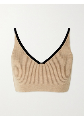 LOEWE - Ribbed Wool Bralette - Neutrals - x small,small,medium,large