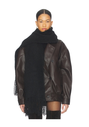 jocelyn Rib Knit Scarf in Black.
