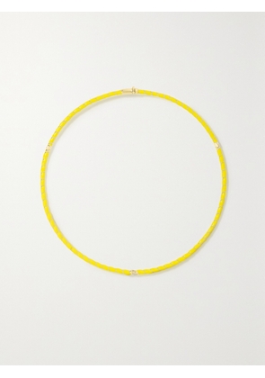 Yvonne Léon - 9-karat Gold, Enamel And Diamond Necklace - Yellow - One size