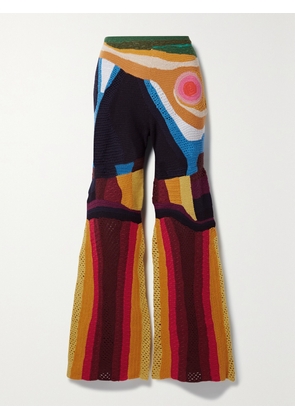 Gabriela Hearst - Simeon Crocheted Cashmere Flared Pants - Orange - x small,small,medium,x large