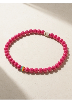 Lauren Rubinski - Sterling Silver, 14-karat Gold And Enamel Necklace - Pink - One size